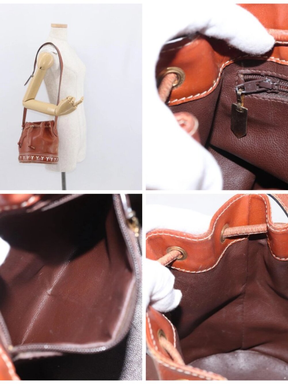 SAINT LAURENT purse Shoulder Bag Leather Brown Gold - Picture 14 of 14